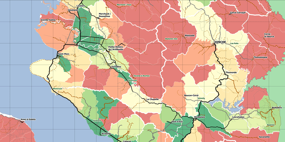 Indicateur RAI par section communale (Haïti 2015)