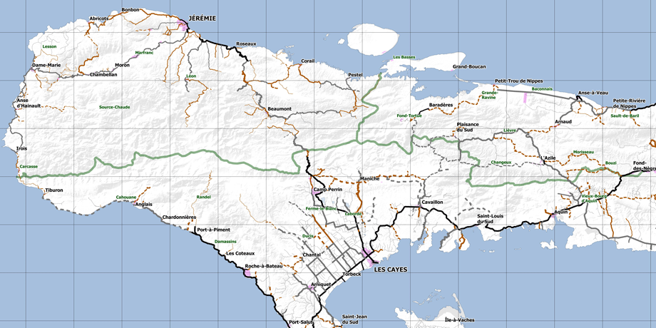 Toestand van het wegennet (Haïti 2015)